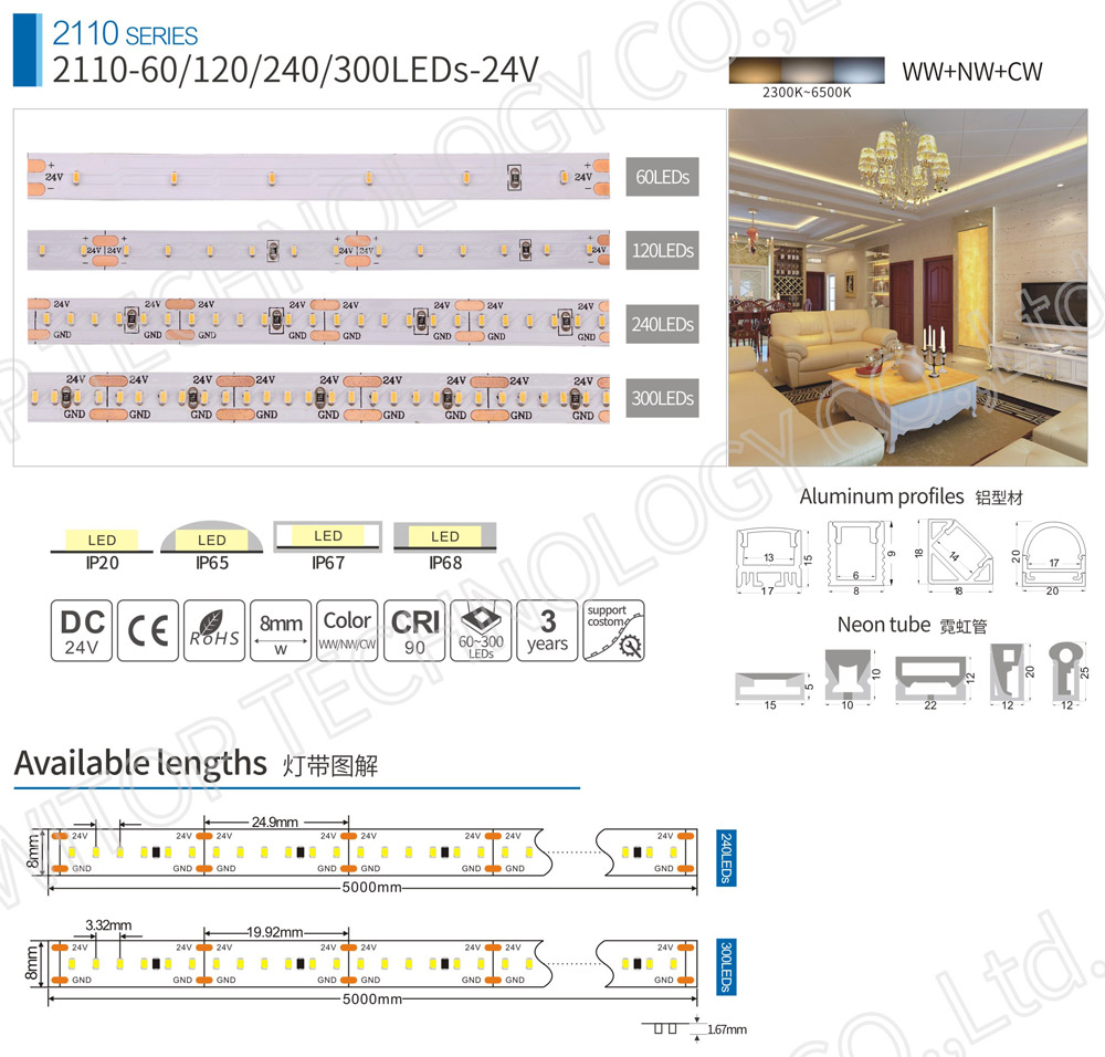 high density 2110 led tapes