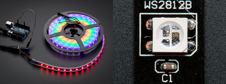 Digitally-addressable type of LED strip Black PCB 60 LED IP67 Silicone jacket Weatherproof Strip